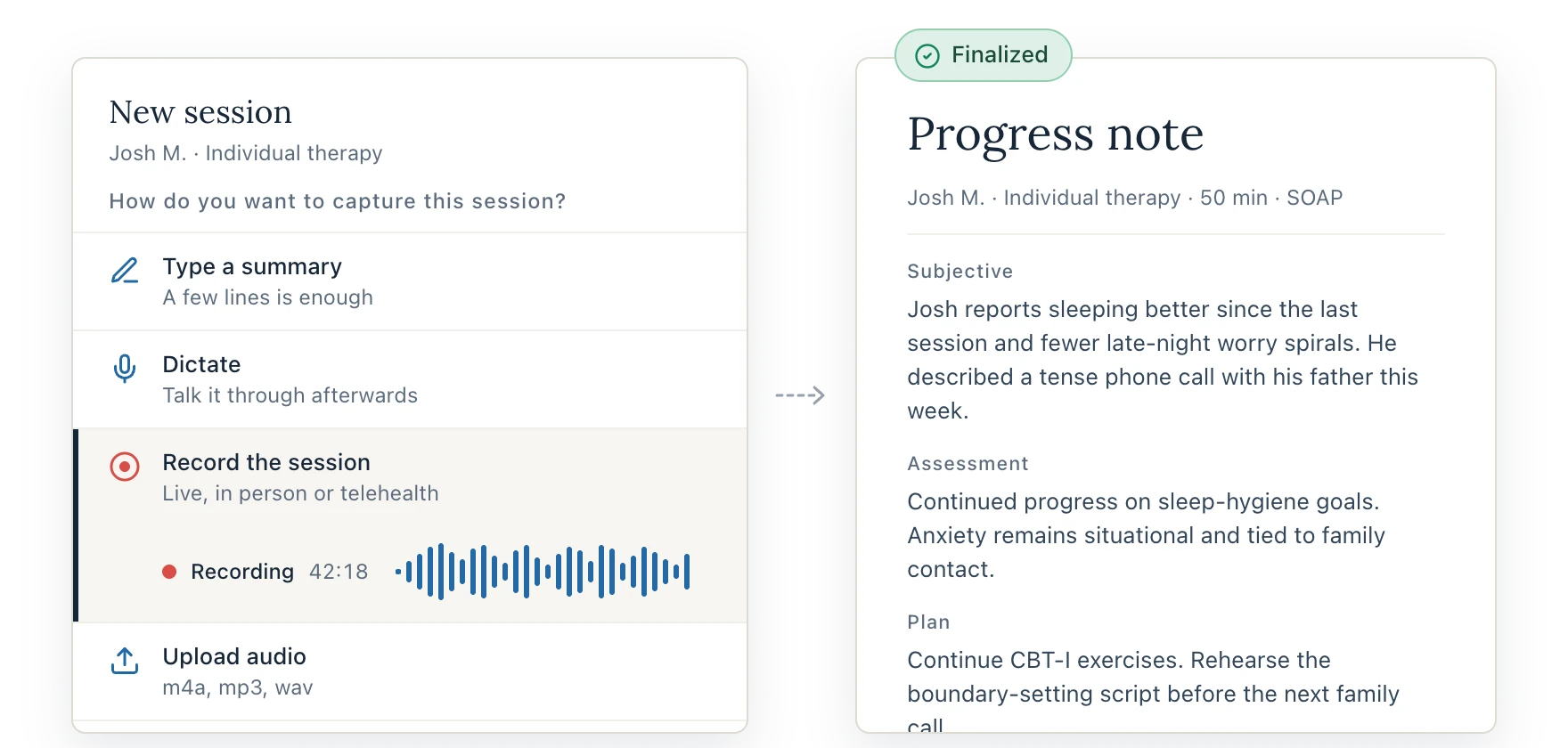 AutoNotes clinical note generator